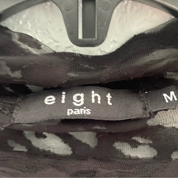 Leopard Print Sheer Mock Neck Bodysuit - Picture 4 of 7